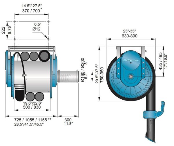 Exhaust Hose Reel 865 - Spring Recoiled - NEDERMAN - Image 3